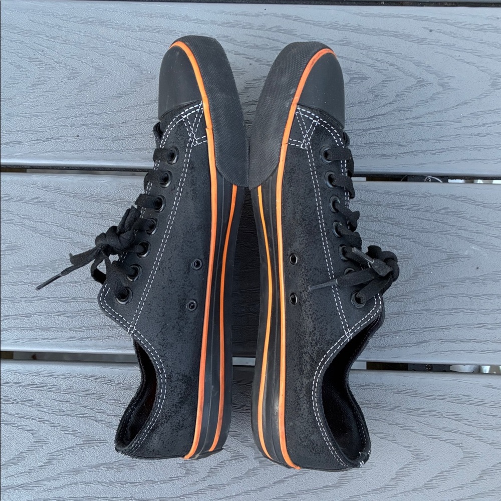 Harley-Davidson Women’s Zia Low Tops Sneakers Shoes Black & Orange Size 10 - Picture 8 of 11